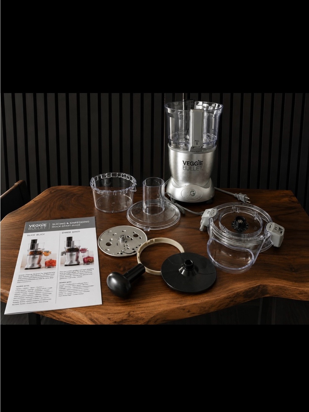 veggie bullet spiralizer Food Processor - Silver with Attachments